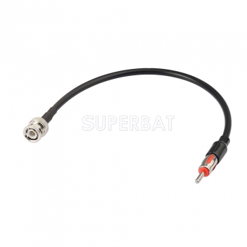 BNC Male to AM/FM male Motorola plug - Car Radio Antenna Connector Adapter RG58 Coaxial Extension Cable 12" 30cm