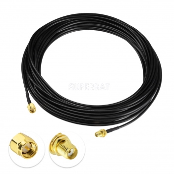 SMA BulkHead Jack to SMA Straight Plug RG174 100cm