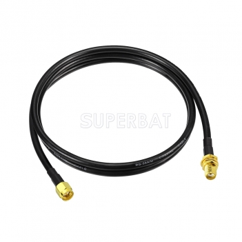 SMA BulkHead Jack to SMA Straight Plug RG58 100cm