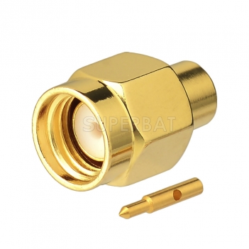 Superbat SMA Male Solder Connector for 0.141" RG402 Semi Rigid Cable