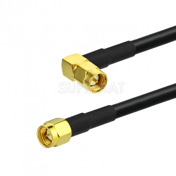 SMA Right Angle Plug to SMA Straight Plug KSR195 80cm
