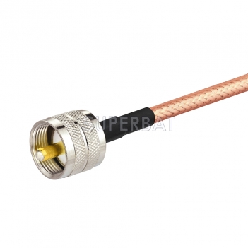 N Panel Jack 4-Holes to UHF Straight plug RG142 20.9cm