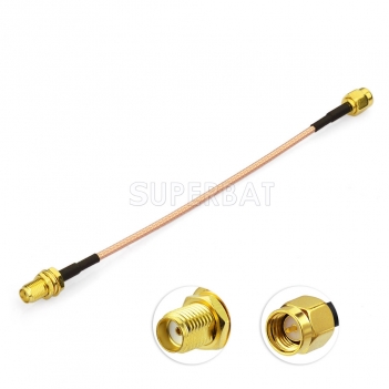 SMA BulkHead Jack to SMA Straight Plug RG316 15cm