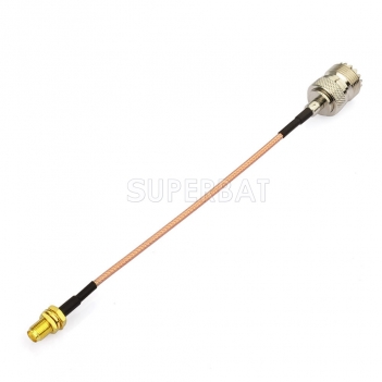 SMA BulkHead Jack to UHF Straight Jack RG316 15cm