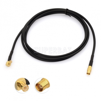 Superbat MCX Female to MCX Male Right Angle RG174 100cm GPS Extension Coax Cable for GPS Antenna