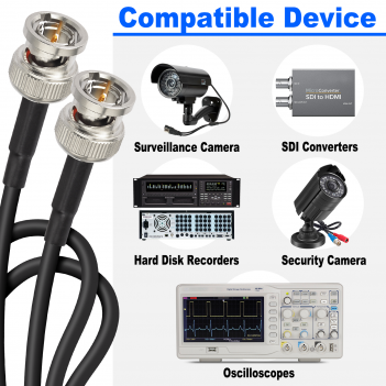 Superbat 1FT 75Ohm BNC Male to BNC Male Belden 4855R SDI Cable 12G SDI for for Surveillance Camera System