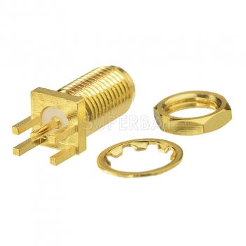 RP SMA Jack Male Straight Bulkhead Solder Connector