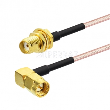 SMA Female to male SMA right angle connector RG316 custom RF coaxial cable assembly