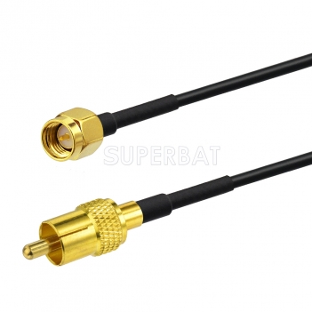 RCA Straight Plug to SMA Straight Plug RG174 100cm