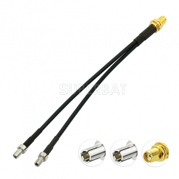 SMA Female Bulkhead to Dual TS9 Splitter Adapter Jumper Antenna Cable 15 cm Y Type for 4G LTE Router USB Modem MiFi Hotspots Verizon Netgear