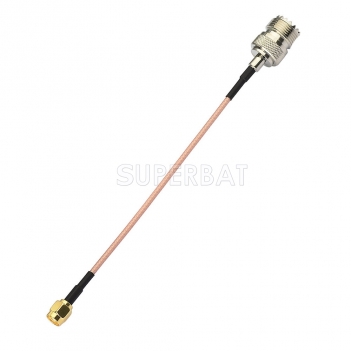 RF coaxial UHF Female SO239 to SMA Male Coax Connector Jumper RG316 Extension Cable-Ham Radio Antenna Wire for Baofeng Wouxun Icom Yaesu