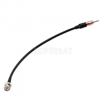 BNC Male to AM/FM male Motorola plug - Car Radio Antenna Connector Adapter RG58 Coaxial Extension Cable 12" 30cm