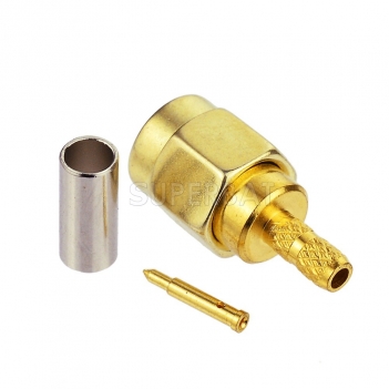 Superbat SMA Plug Male Straight Crimp Connector for RG316 RG174 LMR100