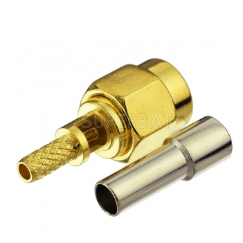 Superbat SMA Crimp Plug Male Straight RF Connector for RG178, 1.13, 1.37 Cable