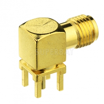 RP SMA Jack with Male pin Connector Right Angle Solder