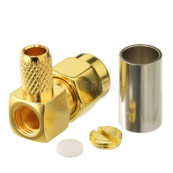 90 Degree SMA Male Plug Right Angle Crimp Connector for RG58 LMR195