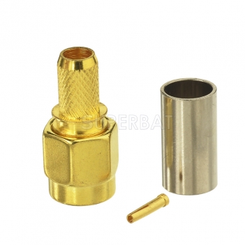 Superbat RP-SMA Crimp Plug (female socket) connector for LMR195 RG58 RG400 RG142 Coax Cable