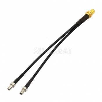 SMA Female Bulkhead to Dual TS9 Splitter Adapter Jumper Antenna Cable 15 cm Y Type for 4G LTE Router USB Modem MiFi Hotspots Verizon Netgear