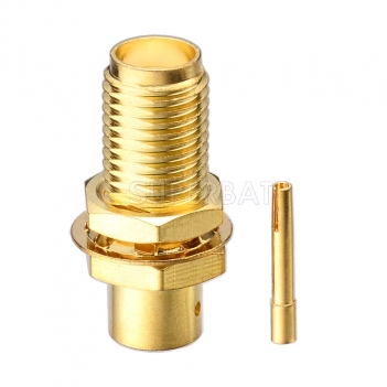 SMA Female Bulkhead Connector for 0.141" Semi-rigid RG402 Cable