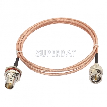 BNC-75 BulkHead Jack with O-ring to BNC-75 Straight Plug RG179 30cm