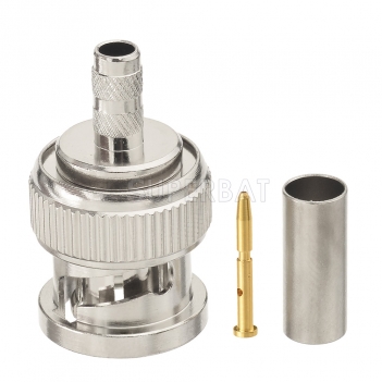 Superbat BNC Male Crimp 75 Ohm SDI Connector for Mini RG59 Belden Riser 1855A 6G-SDI 4K UHD HD Video Camera Coaxial Cable