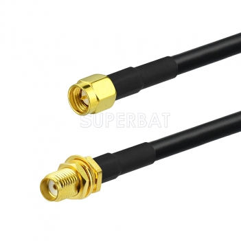 SMA BulkHead Jack to SMA Straight Plug RG58 100cm