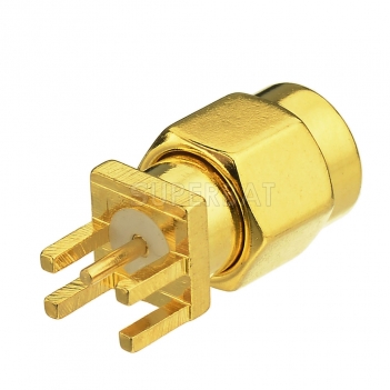 SMA Plug Male Straight Solder for 0.062 inch End Launch PCB Connector