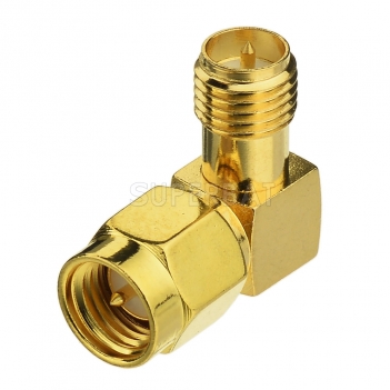 Superbat SMA Male Plug RA to RP SMA female Jack right angle RF Coax Adapter Connector