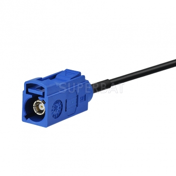 Fakra Signal Blue Straight Jack to Fakra Signal Blue Straight Plug RG174 50cm