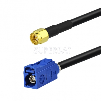 Fakra Signal Blue Straight Jack to SMA Straight Plug RG58 100cm