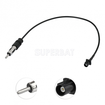 DIN Straight Plug to Fakra Jet Black Straight Plug RG174 30cm