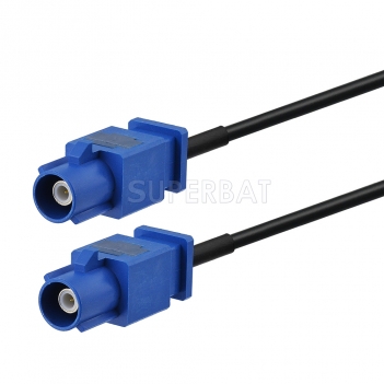 Fakra Signal Blue 1 Straight Plug to Fakra Signal Blue 1 Straight Plug RG174 30cm