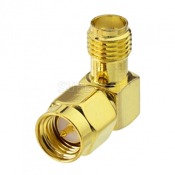 Superbat SMA male to SMA female Right Angle adapter connector for Clover Leaf FPV Antenna