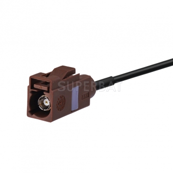 Fakra Nut Brown Straight Jack to Fakra Nut Brown Straight Plug RG174 300cm