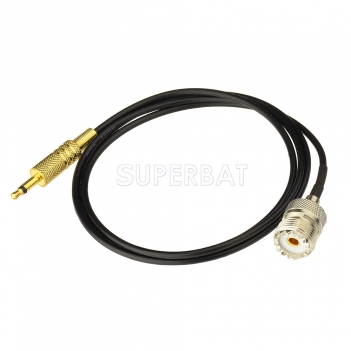 UHF to 3.5mm mono 1/8" TS Stereo plug CCTV Camera Monitor antenna 1M RG174 Cable