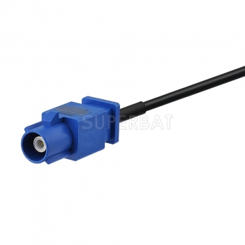 Fakra Signal Blue 1 Straight Plug to Fakra Signal Blue 1 Straight Plug RG174 30cm