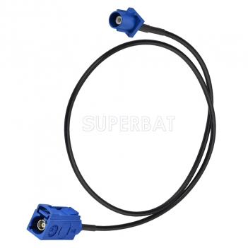 Fakra Signal Blue Straight Jack to Fakra Signal Blue Straight Plug RG174 50cm