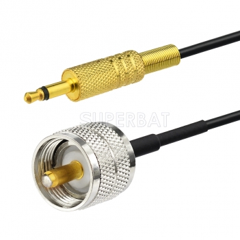 UHF Straight Plug to 3.5mm Straight Plug RG174 300cm