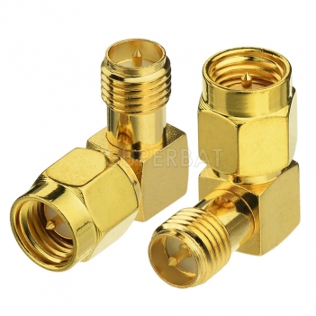 Superbat SMA Male Plug RA to RP SMA female Jack right angle RF Coax Adapter Connector