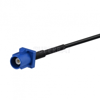 Fakra Signal Blue Straight Jack to Fakra Signal Blue Straight Plug RG174 50cm