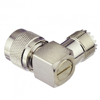 UHF Jack Female to UHF Plug Male Adapter Right Angle