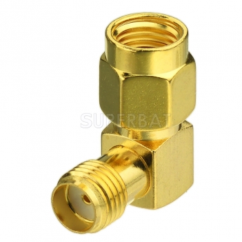 Superbat SMA female jack to RP-SMA plug male (female pin) RA connector adapter