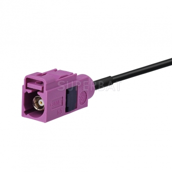 Fakra Signal Blue Straight Jack to Fakra Heather Violet Straight Jack RG174 500cm