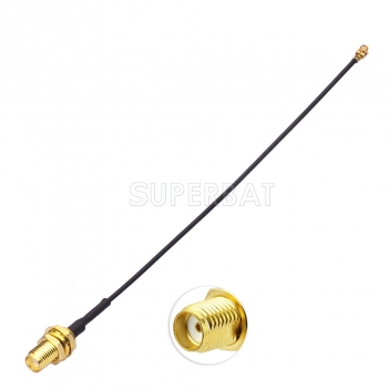 SMA BulkHead Jack to U.FL Right Angle Jack Flexible 1.37 15cm