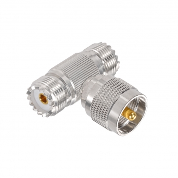 T type UHF PL259 Plug Male to 2x UHF S0239 Jack Female connector Adapter