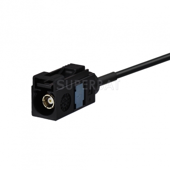 Fakra Jet Black Straight Jack to DIN Straight Plug RG174 60cm