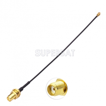 SMA female bulkhead to IPEX/UFL connector with 1.37 cable assembly