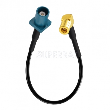 Fakra Z plug to Right angle SMB plug Female Car GPS Antenna Extension Cable using RG174 10cm