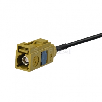 Fakra Curry Straight Jack to Fakra Curry Straight Plug RG174 15cm