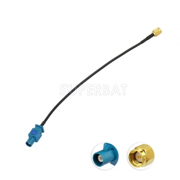 Superbat Fakra Z Male to SMA Male RG174 20cm GPS Pigtail Coax Cable for GPS Antenna